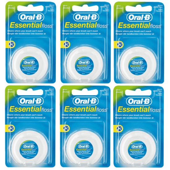 Oral-B Floss Essential Mint, Flavor mint, 50m pack of 6