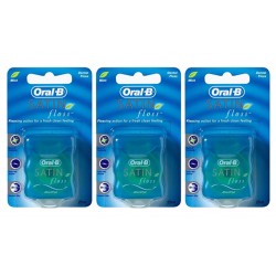 Oral-B Satin Dental Floss, Mint Flavor, 25m Pack of 3