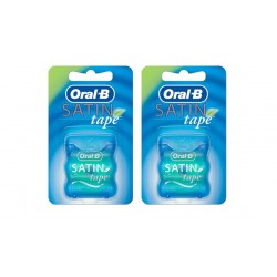 Oral-B Satin Tape Dental Floss, Mint Flavor, 25m Pack of 2