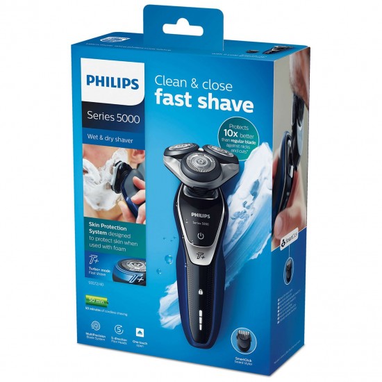 Philips Series 5000 S5572/40 Wet and Dry Electric Shaver with Turbo Plus Mode