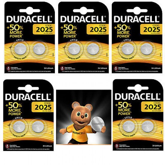 GENUINE 10 X DURACELL CR2025 3V LITHIUM COIN CELL BATTERY 2025,DL2025 BR2025